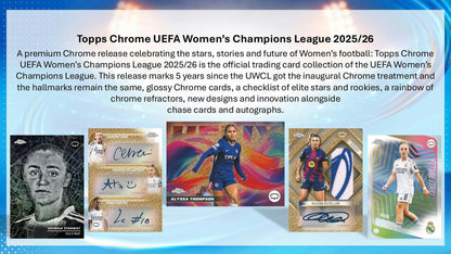 2025/26 Topps Chrome Women's UEFA Champions League Soccer Hobby Box | Columbia Sports Cards | Columbia Hobby - Sports Card Boxes - Toploaders - Card Savers.