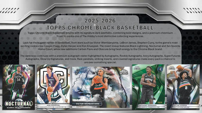 2025/26 Topps Chrome Black Basketball Hobby Box | Columbia Sports Cards | Columbia Hobby - Sports Card Boxes - Toploaders - Card Savers.