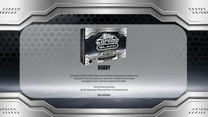 2025/26 Topps Chrome Black Basketball Hobby Box | Columbia Sports Cards | Columbia Hobby - Sports Card Boxes - Toploaders - Card Savers.