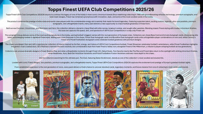 2025/26 Topps UEFA Club Competitions Finest Soccer Hobby Box | Columbia Sports Cards | Columbia Hobby - Sports Card Boxes - Toploaders - Card Savers.
