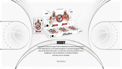 2025/26 Topps Pristine Basketball Hobby Box | Columbia Hobby - Sports Card Boxes - Toploaders - Card Savers.