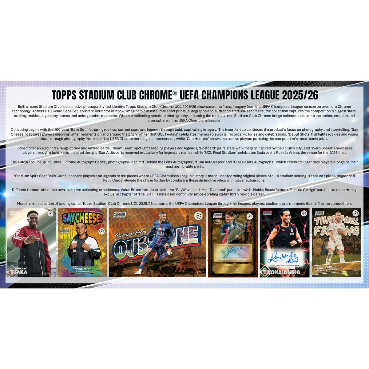 2025/26 Topps Stadium Club Chrome UEFA Champions League Soccer Hobby Box sell sheet 2