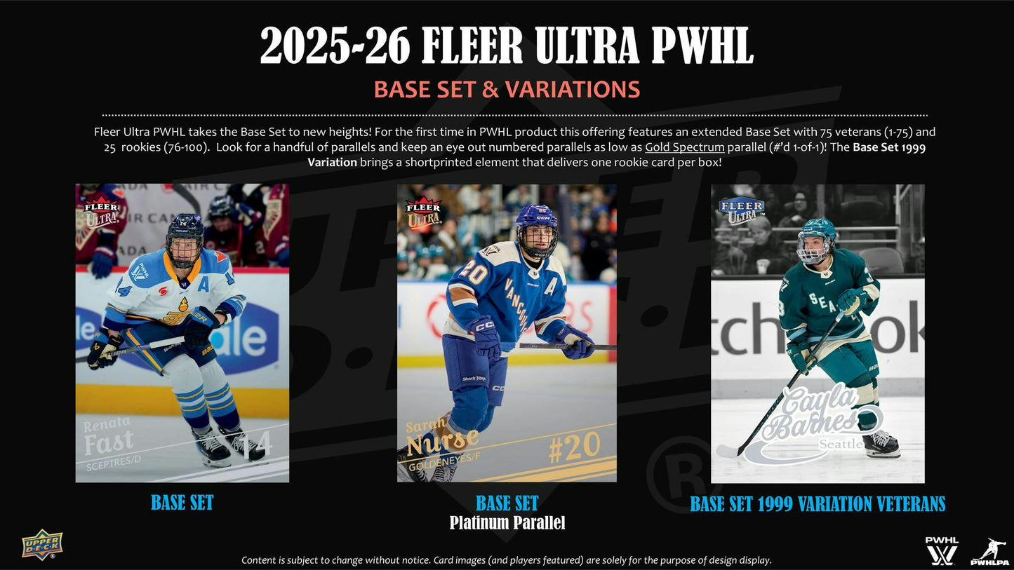 2025/26 Upper Deck Fleer Ultra PWHL Hockey Hobby Box | Columbia Sports Cards | Columbia Hobby - Sports Card Boxes - Toploaders - Card Savers.