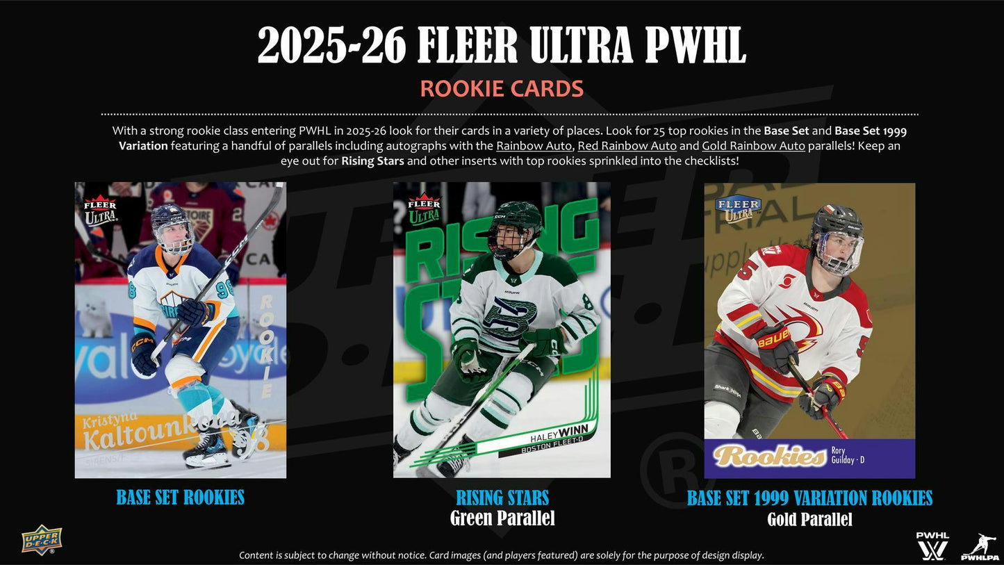 2025/26 Upper Deck Fleer Ultra PWHL Hockey Hobby Box | Columbia Sports Cards | Columbia Hobby - Sports Card Boxes - Toploaders - Card Savers.