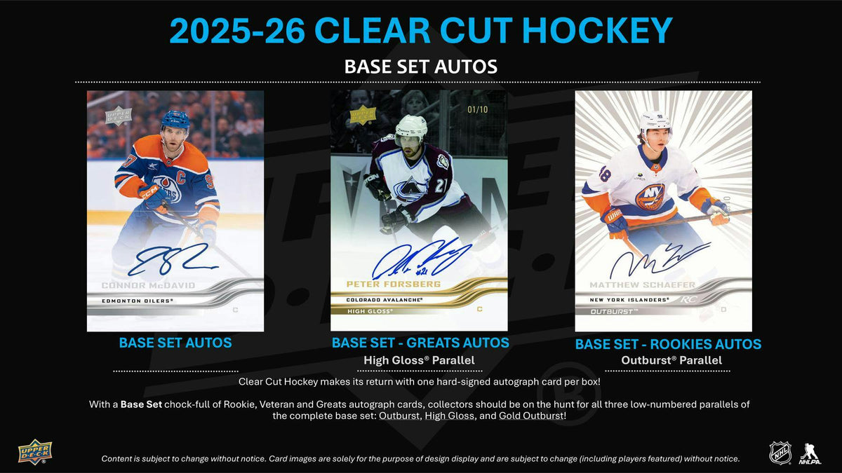 2025/26 Upper Deck Clear Cut Hockey Hobby Box | Columbia Sports Cards | Columbia Hobby - Sports Card Boxes - Toploaders - Card Savers.