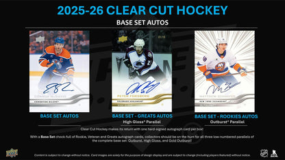 2025/26 Upper Deck Clear Cut Hockey Hobby Box | Columbia Sports Cards | Columbia Hobby - Sports Card Boxes - Toploaders - Card Savers.