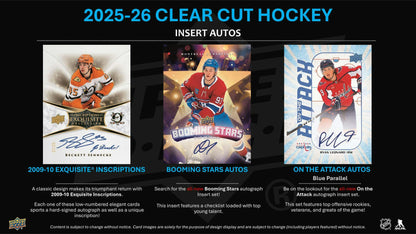 2025/26 Upper Deck Clear Cut Hockey Hobby Box | Columbia Sports Cards | Columbia Hobby - Sports Card Boxes - Toploaders - Card Savers.