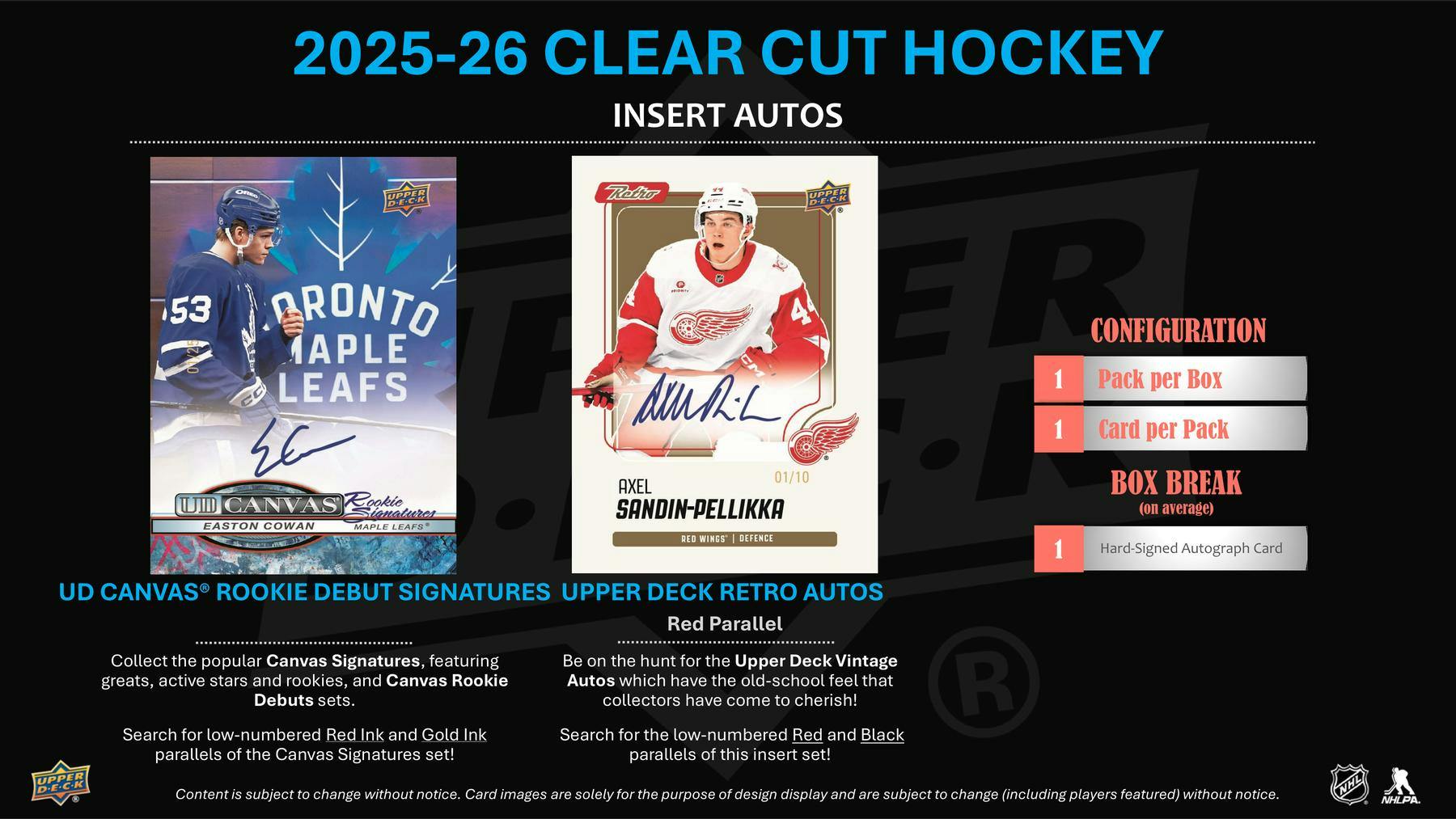 2025/26 Upper Deck Clear Cut Hockey Hobby Box | Columbia Sports Cards | Columbia Hobby - Sports Card Boxes - Toploaders - Card Savers.