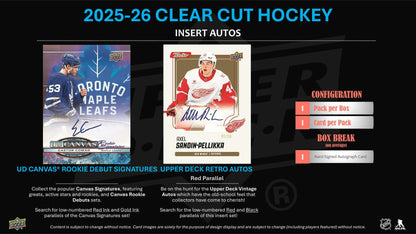 2025/26 Upper Deck Clear Cut Hockey Hobby Box | Columbia Sports Cards | Columbia Hobby - Sports Card Boxes - Toploaders - Card Savers.
