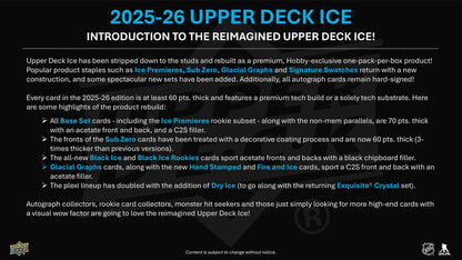 2025/26 Upper Deck Ice Hockey Hobby Box | Columbia Sports Cards.