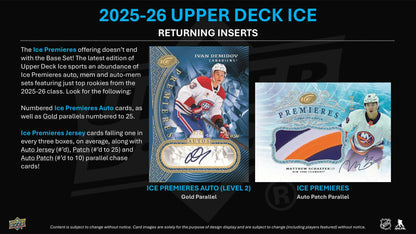 2025/26 Upper Deck Ice Hockey Hobby Box | Columbia Sports Cards.