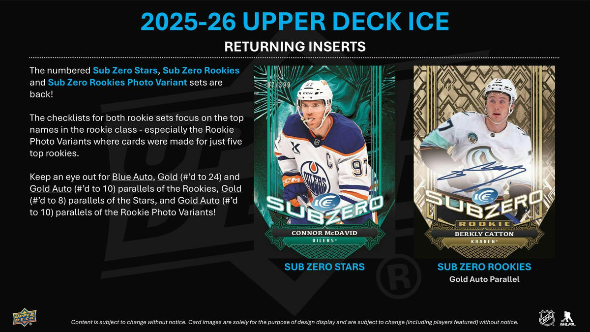 2025/26 Upper Deck Ice Hockey Hobby Box | Columbia Sports Cards.
