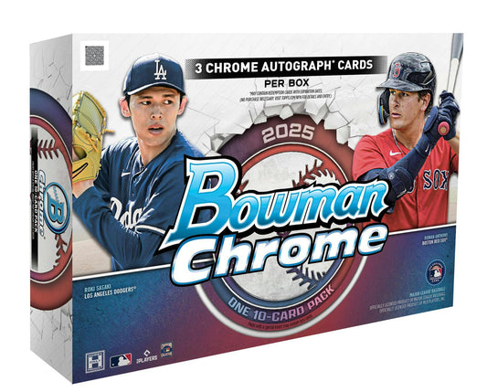 2025 Bowman Chrome Baseball Breaker Delight Box

2025 Bowman Chrome Baseball Autograph Card

2025 Bowman Chrome Geometric Refractor Card