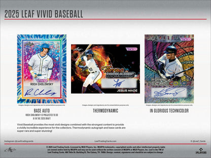 2025 Leaf Vivid Baseball Hobby Jumbo Box | Columbia Sports Cards