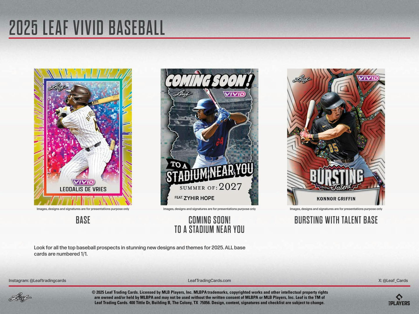 2025 Leaf Vivid Baseball Hobby Box | Columbia Sports Cards