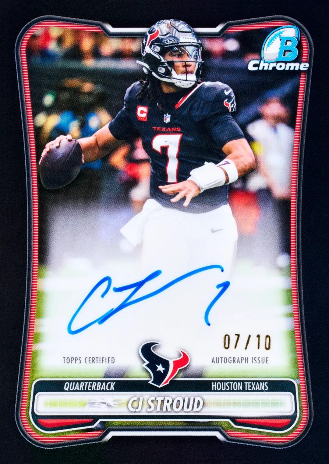 2026 Bowman Football - sample card: C.J. Stroud Chrome autograph numbered /10