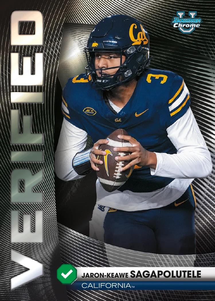 2026 Bowman Football - sample card: Jaron-Keawe Sagapolutele Verified insert