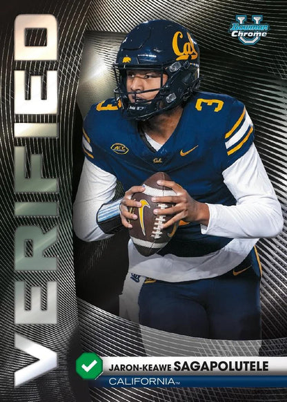 2026 Bowman Football - sample card: Jaron-Keawe Sagapolutele Verified insert