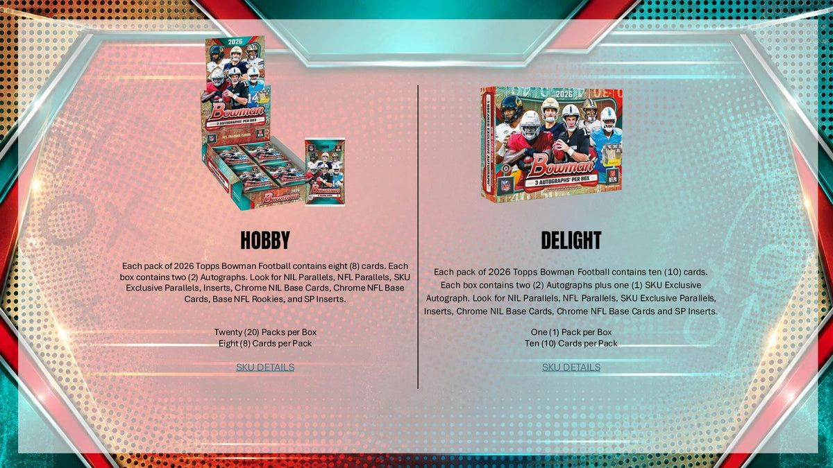 2026 Bowman Football Hobby Box | Columbia Hobby - Sports Card Boxes - Toploaders - Card Savers.