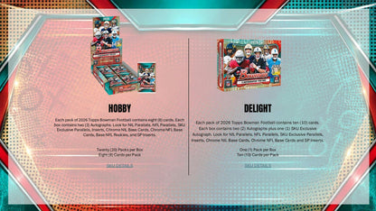 2026 Bowman Football Hobby Box | Columbia Hobby - Sports Card Boxes - Toploaders - Card Savers.