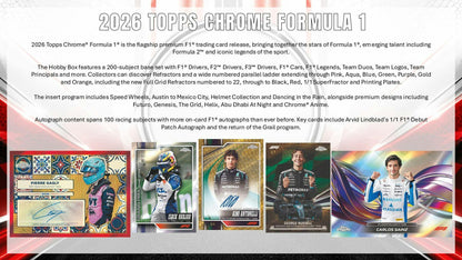 2026 Topps Chrome F1 Formula 1 Hobby Box sell sheet 2