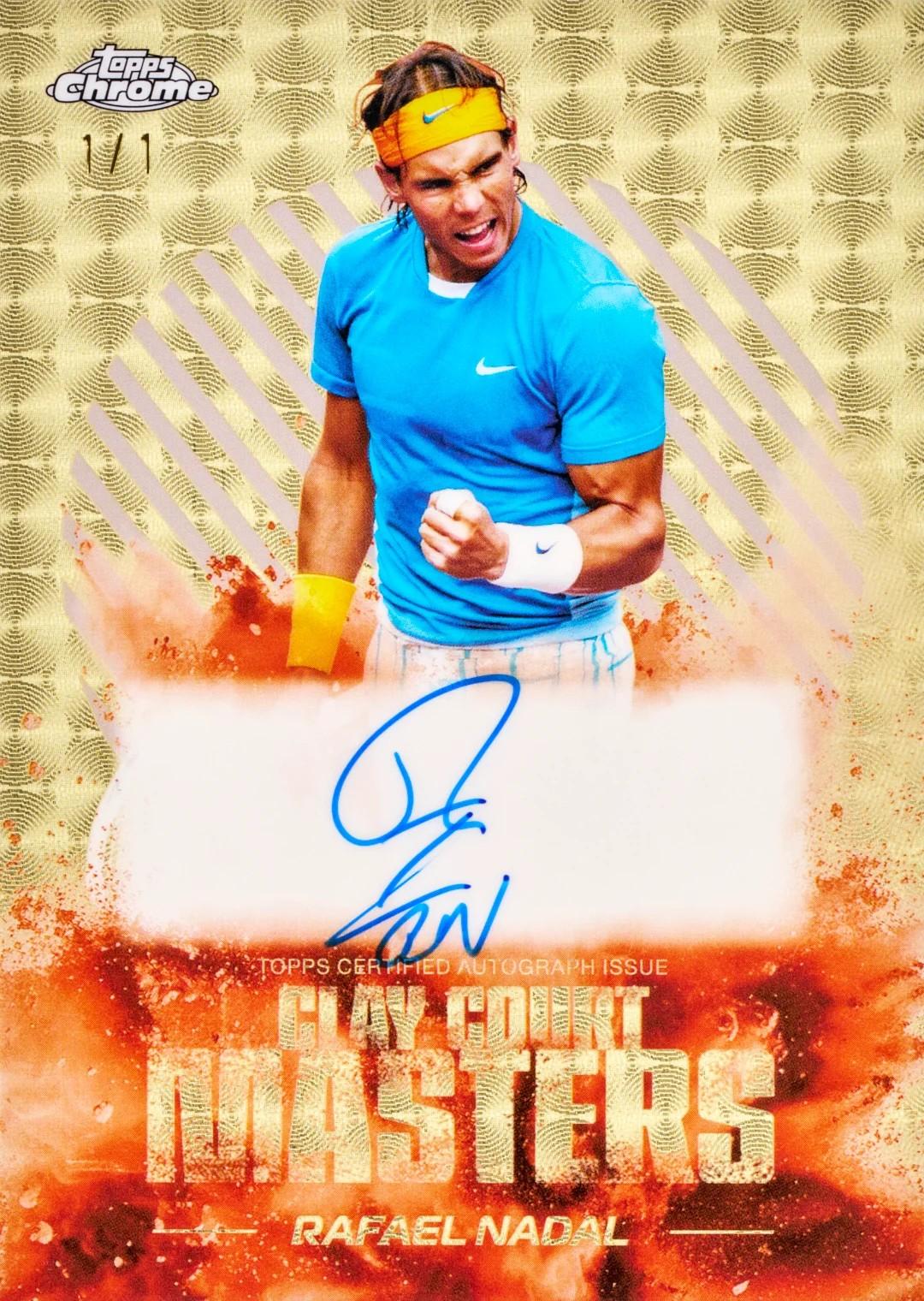 2026 Topps Chrome Tennis - sample card: Rafael Nadal Clay Court Masters autograph