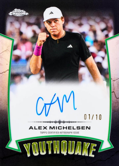 2026 Topps Chrome Tennis - sample card: Alex Michelsen Youthquake autograph numbered /10
