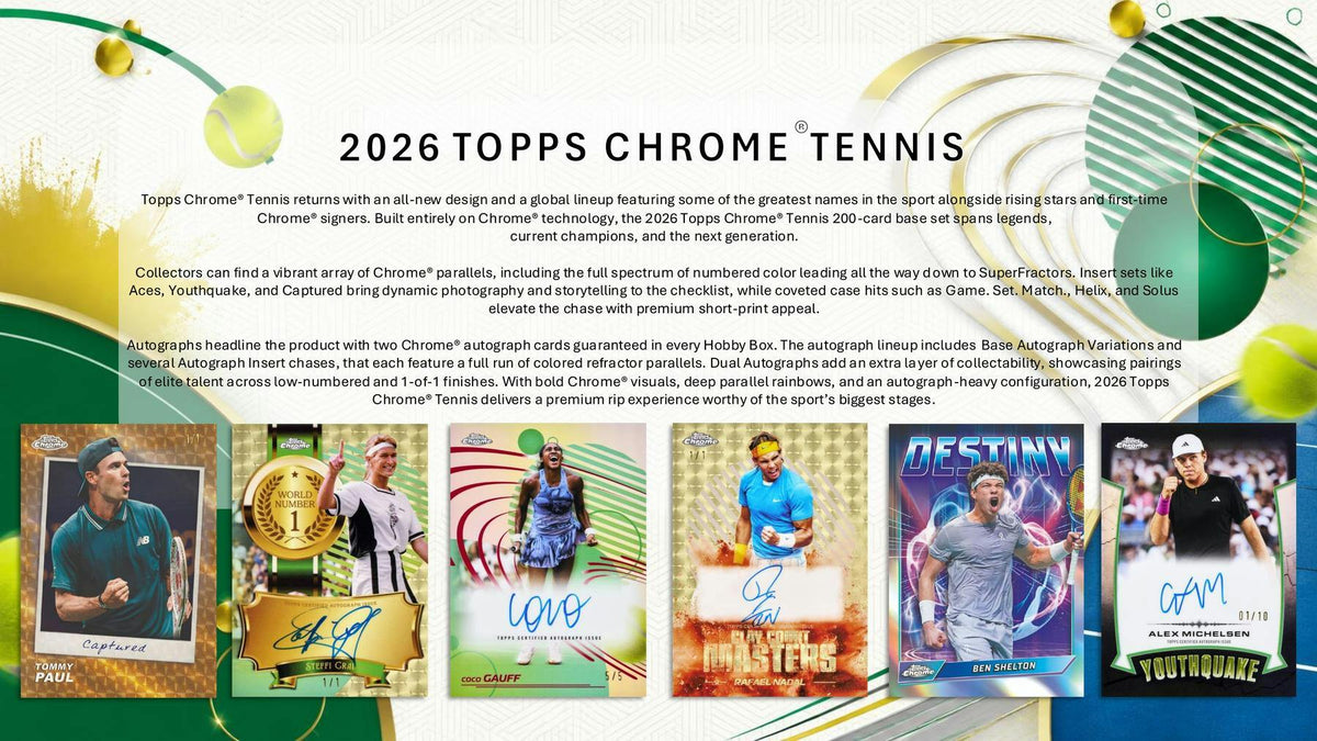 2026 Topps Chrome Tennis - product overview sell sheet