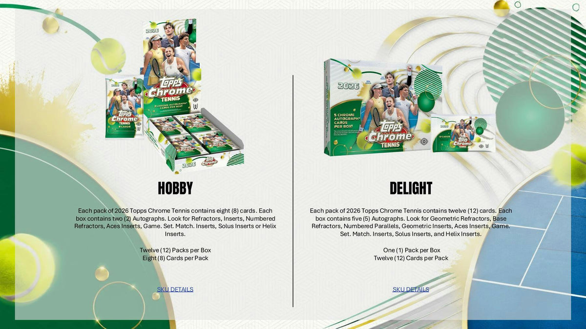 2026 Topps Chrome Tennis - Hobby and Delight box configurations