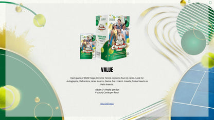 2026 Topps Chrome Tennis - Value Box configuration