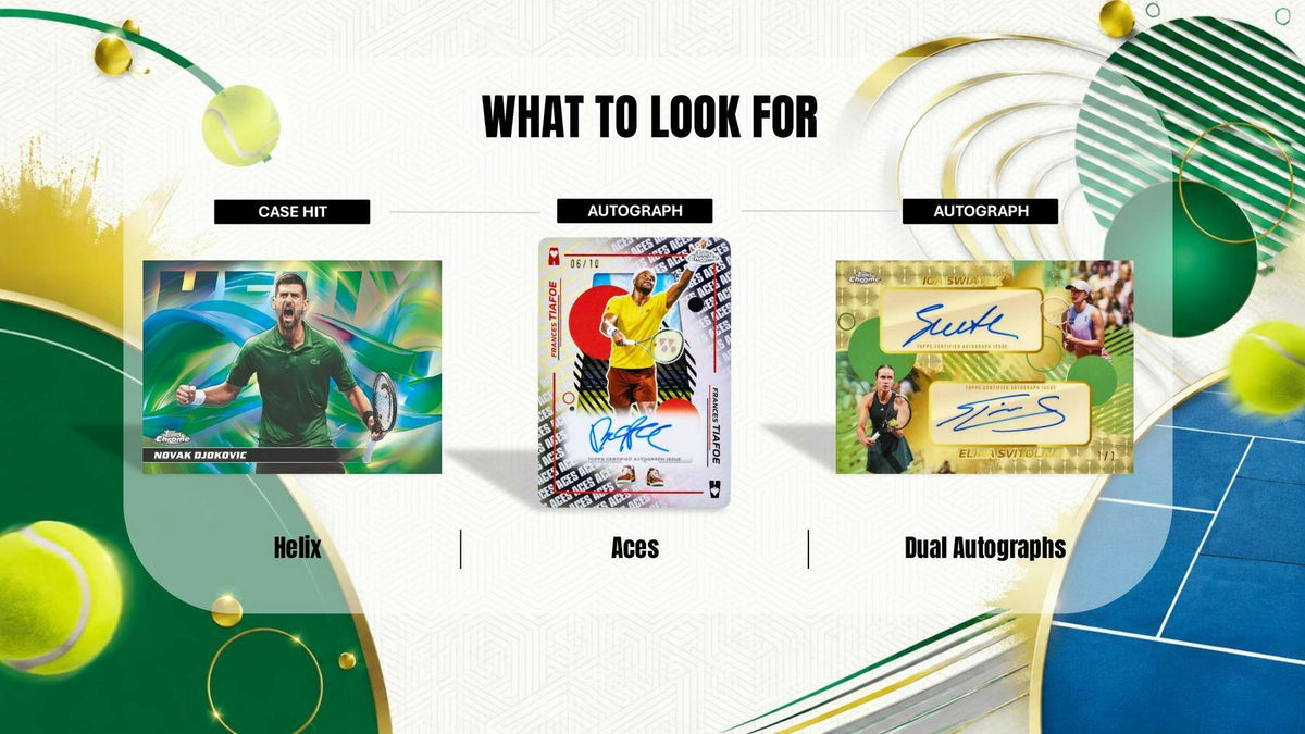 2026 Topps Chrome Tennis - what to look for: Helix, Aces and Dual Autographs