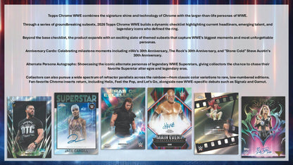 2026 Topps Chrome WWE Wrestling Blaster Box | Columbia Sports Cards | Columbia Hobby - Sports Card Boxes - Toploaders - Card Savers.