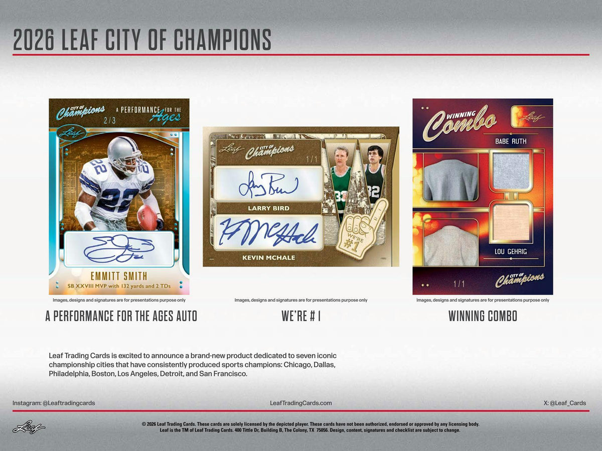 2026 Leaf City of Champions Hobby Box sell sheet 1