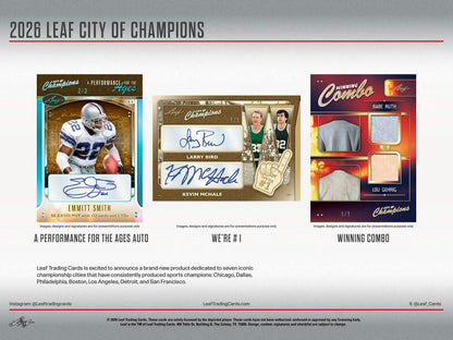 2026 Leaf City of Champions Hobby Box sell sheet 1