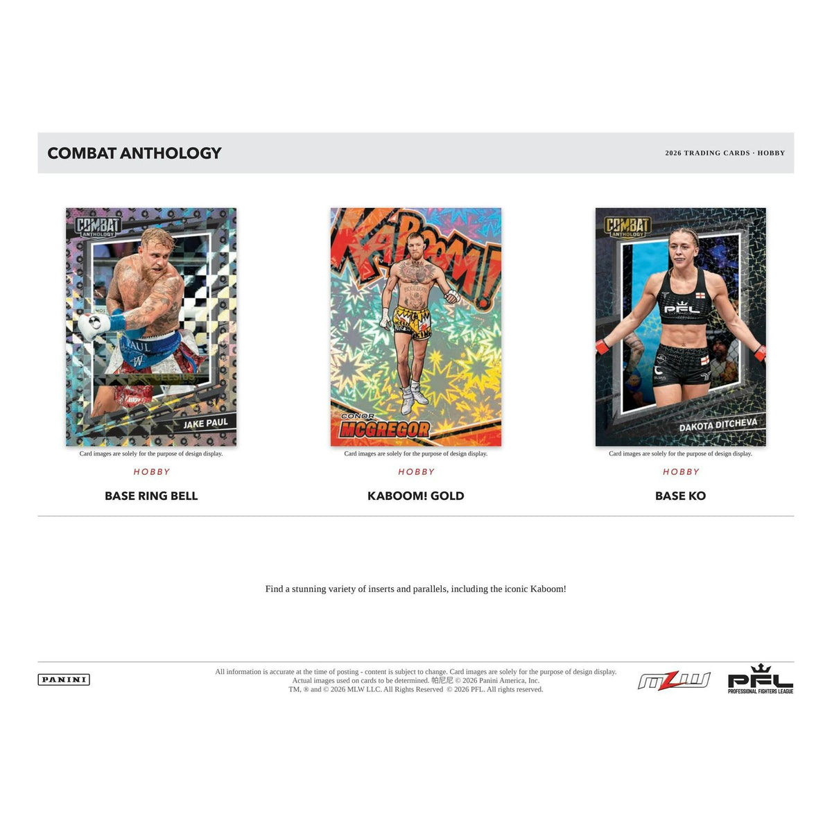 2026 Panini Combat Anthology Hobby Box sell sheet 2