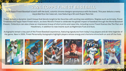 2026 Topps Finest Baseball Delight Box | Columbia Sports Cards | Columbia Hobby - Sports Card Boxes - Toploaders - Card Savers.