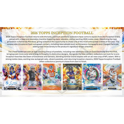 2026 Topps Inception Football Hobby Box sell sheet 2