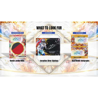2026 Topps Inception Football Hobby Box sell sheet 4