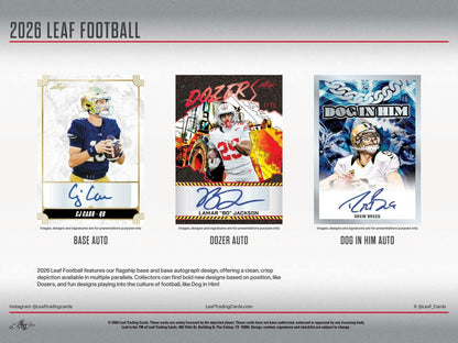 2026 Leaf Football Hobby Box sell sheet 1