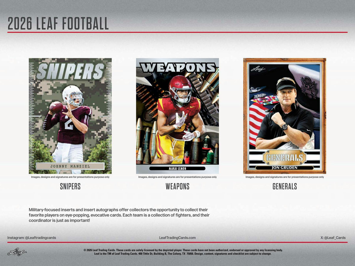 2026 Leaf Football Hobby Box sell sheet 2