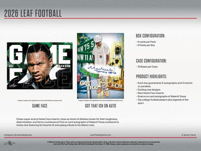 2026 Leaf Football Hobby Box sell sheet 3