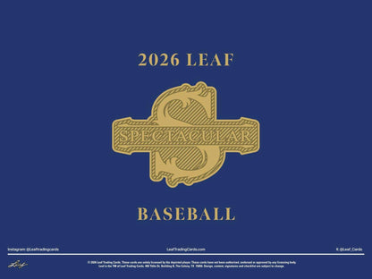 2026 Leaf Spectacular Baseball Hobby Box
