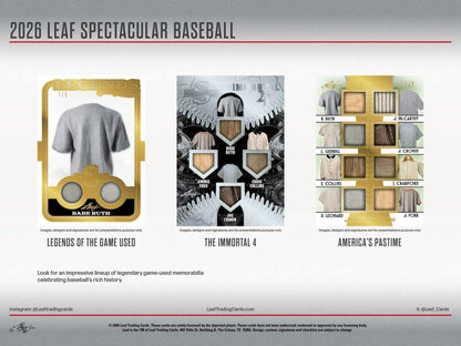 2026 Leaf Spectacular Baseball Hobby Box sell sheet 2
