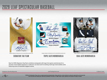 2026 Leaf Spectacular Baseball Hobby Box sell sheet 3
