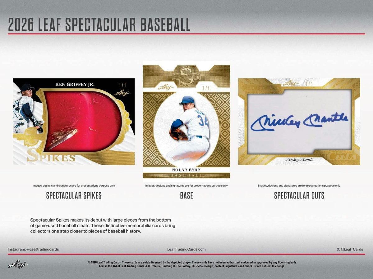 2026 Leaf Spectacular Baseball Hobby Box sell sheet 4