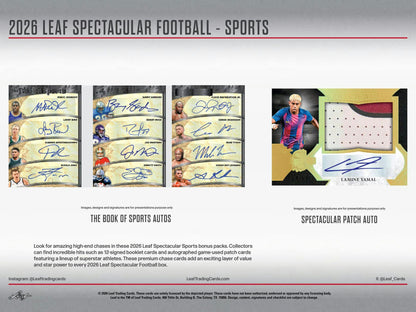 2026 Leaf Spectacular Football Hobby Box | Columbia Sports Cards | Columbia Hobby - Sports Card Boxes - Toploaders - Card Savers.