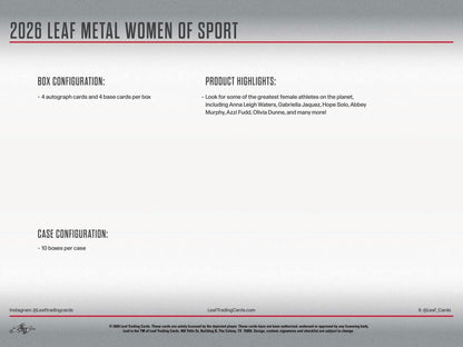 2026 Leaf Metal Women of Sport Hobby Box | Columbia Sports Cards.