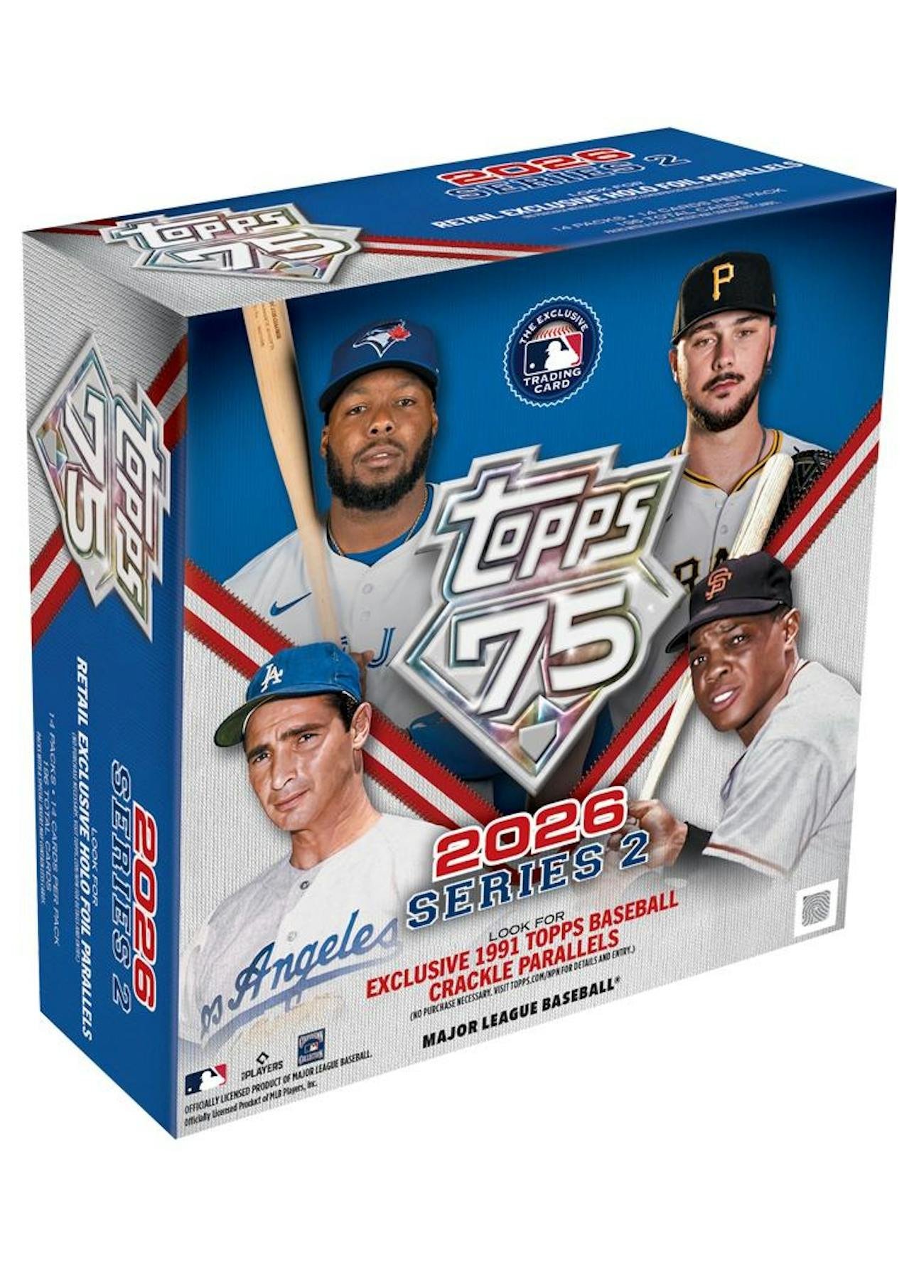 Image Alt Text
2026 Topps Series 2 Baseball Mega Box
Topps Series 2 Baseball 2026 Mega Box
2026 Topps Baseball Mega Box with Crackle Foil Parallels
Topps 75 Years Anniversary Baseball Cards Mega Box