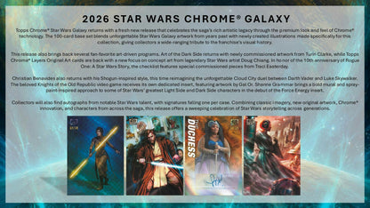 2026 Topps Star Wars Chrome Galaxy Hobby Box | Columbia Sports Cards | Columbia Hobby - Sports Card Boxes - Toploaders - Card Savers.