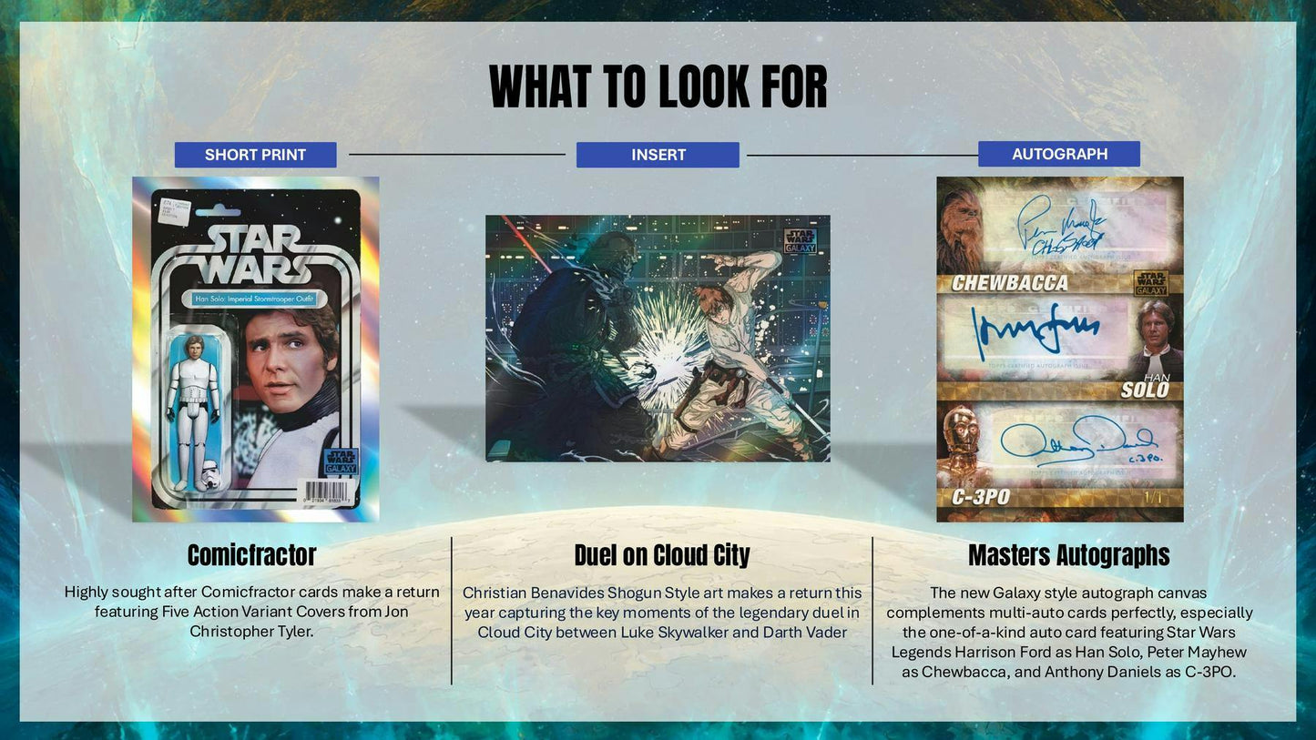 2026 Topps Star Wars Chrome Galaxy Hobby Box | Columbia Sports Cards | Columbia Hobby - Sports Card Boxes - Toploaders - Card Savers.